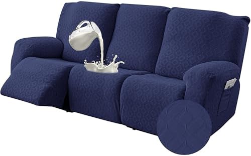 Gennia Waterproof Recliner Sofa Cover,3 Seat Couch Cover,Navy Blue by Genina