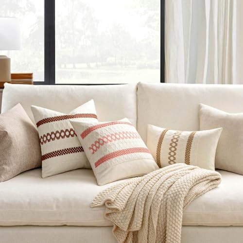 MIULEE Set of 2 Fall Rust Decorative Pillow Covers 18x18 - Image 2