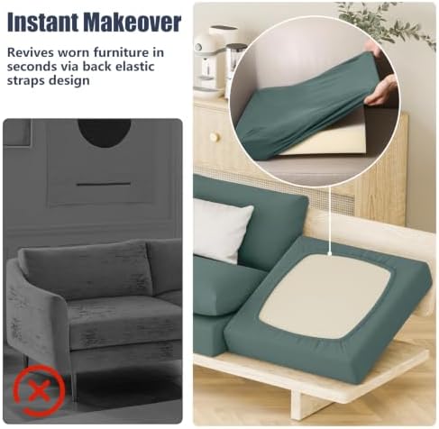 8Pcs Outdoor Cushion Covers, Stretch Patio Furniture Couch Chair Slipcovers - Image 5