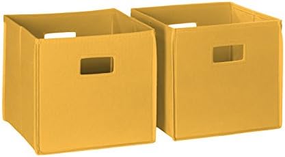 RiverRidge Folding Storage Bins - 2-pack of 10in Tall Golden Yellow Cubes by RiverRidgeHome