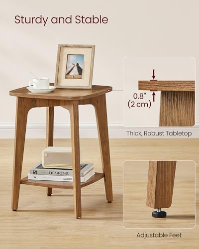VASAGLE Side Table, 2-Tier Small Square End Table, Nightstand - Image 5