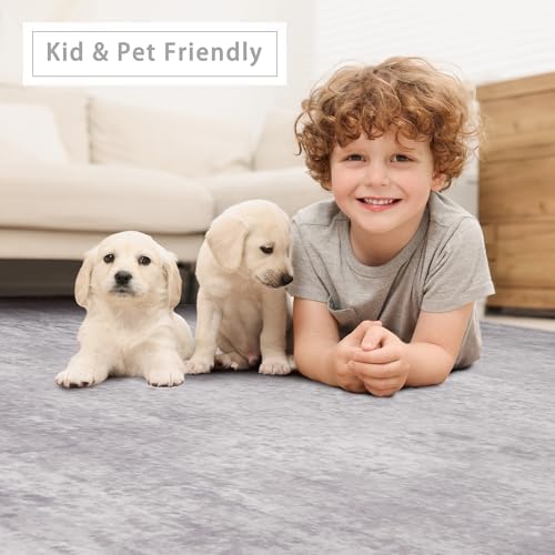 8x10 Washable Area Rugs for Living Room,Bedroom,Dining Room,Playroom - Grey - Image 6