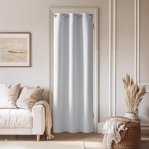 NICETOWN 100% Blackout Door Curtains for Doorway Privacy, Pure White by NICETOWN