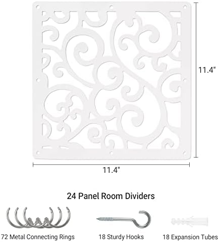 ANMINY Hanging Room Divider Panels, 24 PCS White - Image 4