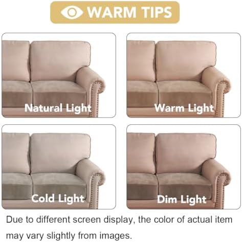 H.VERSAILTEX Velvet Stretch Couch Cushion Cover Plush Cushion Slipcover for Chair Loveseat Sofa Cushion Furniture Protector Seat Cushion Sofa Cover (3 Piece XL Sofa Cushion Covers, Taupe) - Image 6
