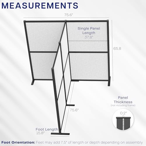 VIVO Light Gray 66 inch High T Privacy Panel, PP-MWS63B-T - Image 3