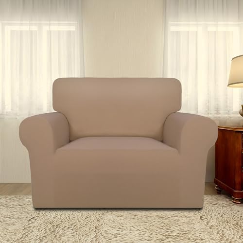 PureFit Super Stretch Sofa Slipcover – Spandex Non Slip Soft Couch Sofa Cover, Washable Furniture Protector with Non Skid Foam and Elastic Bottom for Kids, Pets (Oversized, Camel) - Image 2