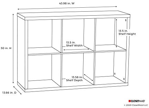 ClosetMaid 6 Cube Storage Shelf Organizer Bookshelf with Back Panel, Easy Assembly, Wood, Weathered Gray - Image 3