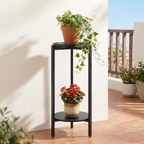 HOOBRO Small Round Side Table, 2-Tier Circle End Table for Small Space - Image 5
