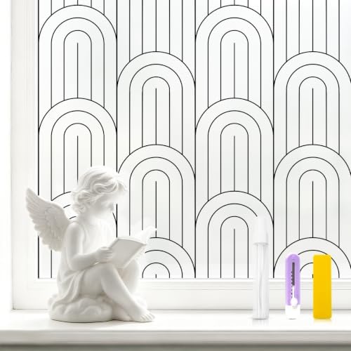 SOMWISE Frosted Window Privacy Film, Day and Night, Static Cling,17.5X 78.5 by somwise