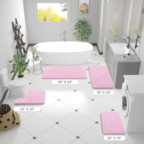 OLANLY Bathroom Runner Rugs 47x20, Extra Soft Absorbent Chenille Bath Rugs - Image 2