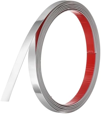 uxcell Silver Peel and Stick Molding Trim, 0.6 Inch x 9.8 ft Self-Adhesive Mirror Tape, Flexible PVC Border Strip for Wall Decoration Tile Edge Ceiling Floor Frame Furniture Decoration by uxcell