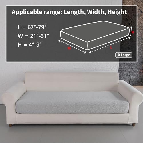 OHSIO Couch Cushion Covers for Sectional Sofa, Stretch Soft Sofa Slipcovers - Image 2