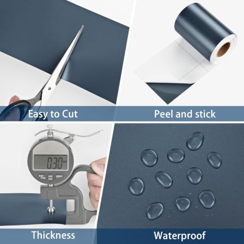 WESTICK Blue Mirror Frame Border Peel and Stick Metallic Wallpaper Border - Image 6