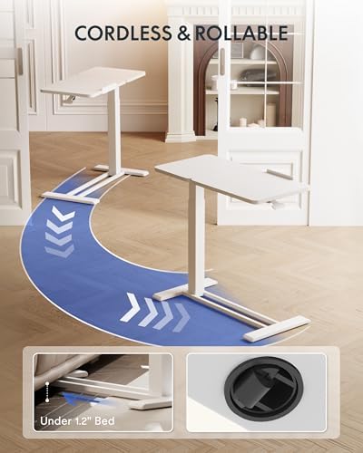 FLEXISPOT 32" Gas Spring C Table with Split Tilting Top,Mobile Side Table - Image 6