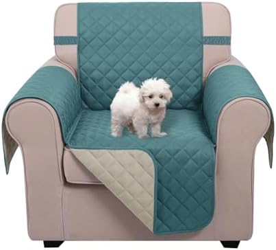 U-NICE HOME Reversible Recliner Chair Covers, Blue/Beige by U-NICEHOME