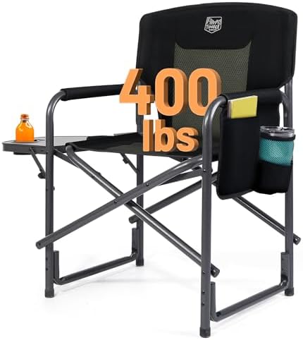 TIMBER RIDGE Aluminum Oversized Camping Chair, Support 400lbs by TIMBERRIDGE