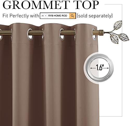 RYB HOME Extra Wide Curtains for Bedroom Closet Office Living Room Divider - Image 2