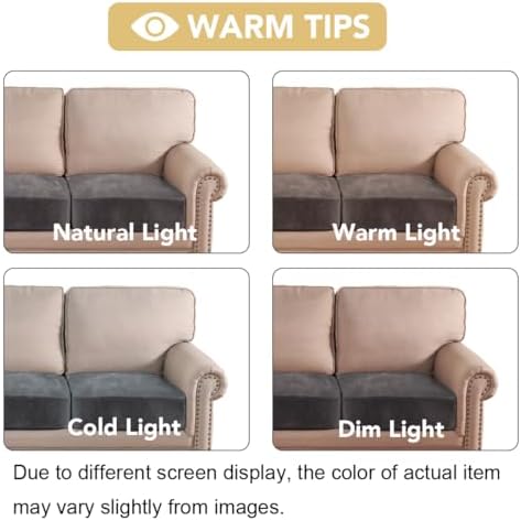 H.VERSAILTEX Velvet Stretch Couch Cushion Cover Plush Cushion Slipcover for Chair Loveseat Sofa Cushion Furniture Protector Seat Cushion Sofa Cover (2 Piece Medium Sofa Cushion Covers, Grey) - Image 6