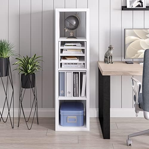 Ballucci 4-Tier Paper Sorter and File Organizer for Desk, Wood Mail Sorter, Fits into IKEA Kallax and ClosetMaid Cube Storage Shelves, Paper Tray, Mail Holder Stand for Classroom, Office, White - Image 6