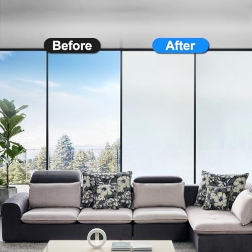 Window Privacy Film Bathroom Frosted Glass Film,Pure - Image 4