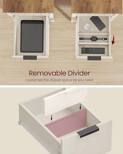 VASAGLE Side End Table with Charging Station, Slim Nightstand with Storage - Image 5
