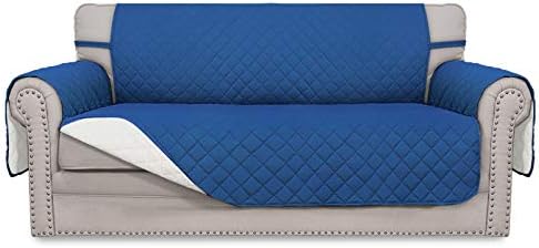 Easy-Going Reversible Couch Cover, 2 Cushion Sofa, Blue/Ivory by Easy-Going
