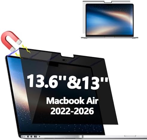 Magnetic Privacy Screen Protector for MacBook Air 13.6/13 Inch (2022-2026) by Halloive