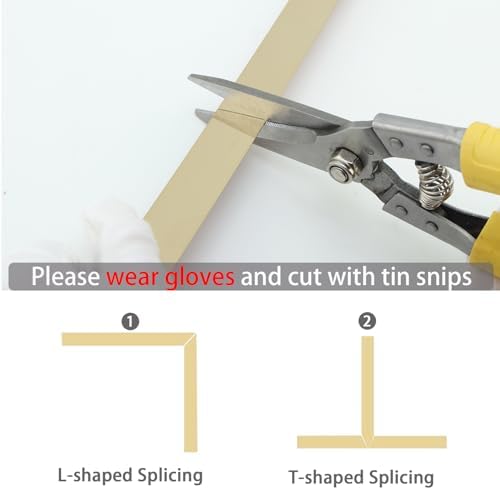 Coengwui Peel and Stick Metal Molding Trim, Self-Adhesive Stainless Steel for Wall, Fireplace, Mirror Edging and Craft Decoration (Glossy Gold, 20ft x 2in) - Image 3