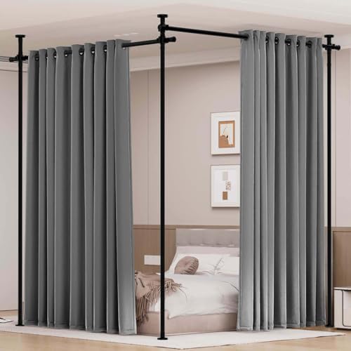 Room Divider No Driling Curtain Rods,Wide Wall Divider for Room Separation by HOMSCREENER
