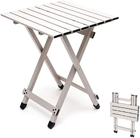 SUNNYFEEL Folding Camping Table - Lightweight Aluminum Portable Picnic Table for Cooking, Beach, Hiking, Travel, Fishing, BBQ, Indoor Outdoor Small Foldable Camp Tables by SunnyFeelCamping