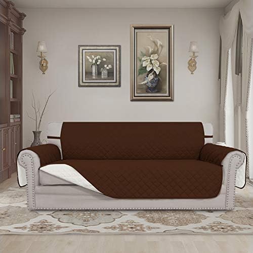 Easy-Going Reversible Couch Cover, 4 Seater Sofa, Coffee/Ivory - Image 2