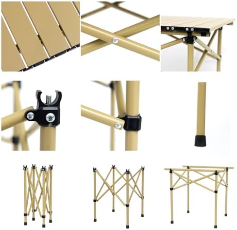 Wind Tour Portable Camping Table Folding Side Table Aluminum Lightweight Table with Carry Bag for Outdoor Cooking Hiking Picnics BBQ Travel (37.4 * 22.4 * 19.7Inches,Black) - Image 3