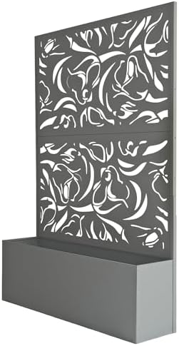 Oakland Living 6 ft. X 4 ft. Grey Freestanding Metal Privacy Screen Room Divider with Flower Box by Oakland+Living