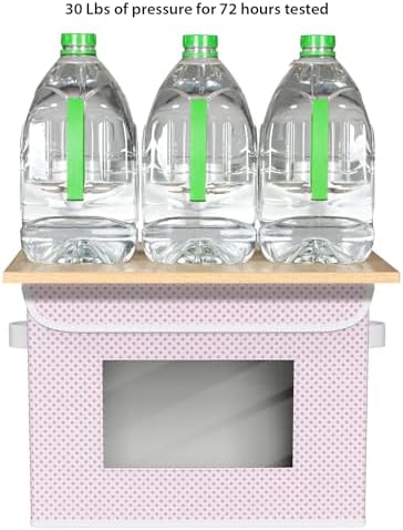 Univivi Fabric Foldable Storage Boxes with Lids, 4 Pack, Pink - Image 3
