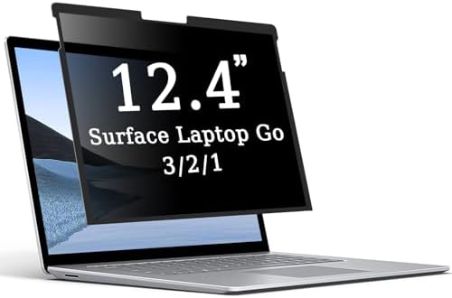 ZOEAGG Removable Privacy Screen for Surface Laptop Go 12.4 inch,Reusable/Easy Installation/Anti-Spy/Anti-Glare/Anti Blue Light,Microsoft Surface Laptop Go 12.4 inch(Go 3/2/1) Privacy Screen Protector by ZOEGAA