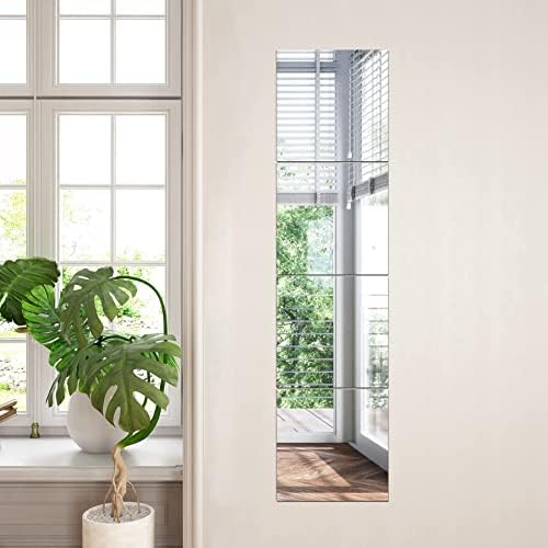 TRAHOME Home Gym Mirror Tiles for Wall, 12"x12"x4PCS Full Length Mirror - Image 2