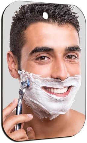 Shaving Mirror, Unbreakable Shower Mirrors, (Small,6 inches x 4 inches) Bathroom Handheld Mirror for Men and Women Portable Camping Travel Mirrors, Frameless Handheld for Makeup by Unknown