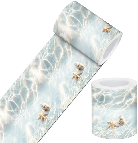 IVN Wallpaper Border Peel and Stick Wall Seashells Starfish 4x196 Inch by IVN