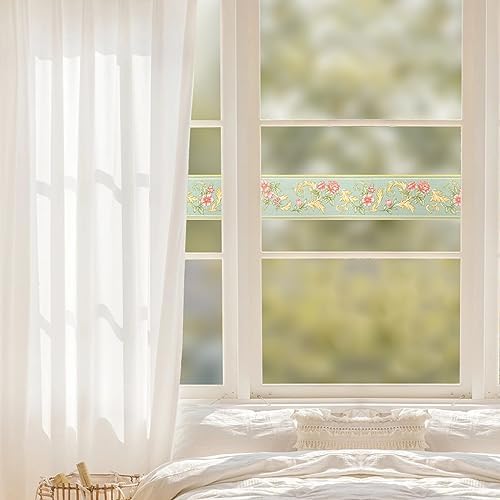 AbaBoorty Green Floral Wallpaper Border Decor 196"X4.1" Peel and Stick Wall Border Waterproof Tiles Sticker Wallpaper Self Adhesive Removable Wall Stickers for Bedroom Living Room Decor - Image 5