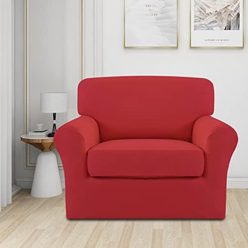 Easy-Going 2 Pieces Stretch Sofa Slipcover for Armchair Washable - Image 2