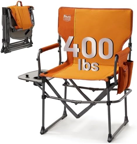 TIMBER RIDGE 400lbs Heavy Duty Camping Chair Portable Directors Chair by TIMBERRIDGE