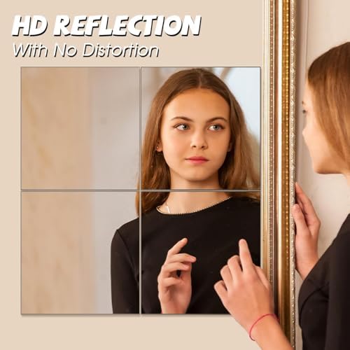VASUHOME Glass Full Length Wall Mirror Tiles - [14 x12 Inch - 4PCS], Frameless Full Body Mirror for Home Gym, Bedroom, Living Room - Versatile Wall Mirror with Unrivaled Clarity - Image 2