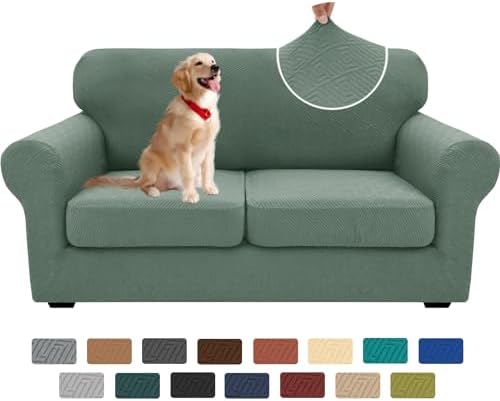 XINEAGE 3-Piece Stretch Loveseat Sofa Cover, Washable Couch Covers for Dog by XINEAGE