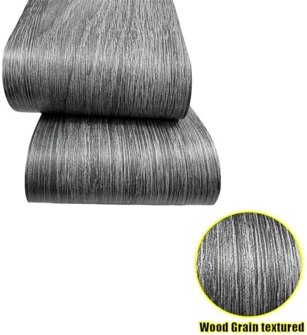 Teemall 10M Black Wood Grain Removable PVC Waterproof Border Wall Decor Removable Self Adhesive Kitchen Bathroom Tiles Sticker Wallpaper 4.2x390 (Dark Gray, 4" x 390") - Image 4