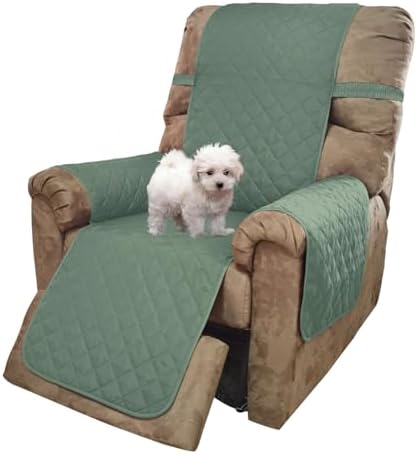 U-NICE HOME Reversible Recliner Chair Covers, Greyish Green/Taupe by U-NICEHOME