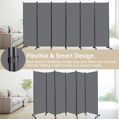 Room Divider Large 1 Panel Privacy Screen,Portable Room Partition on Wheels - Image 5