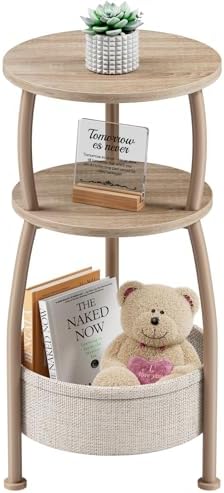 Small Side Table with Storage Basket for Living Room, 11.81in by designyourhome