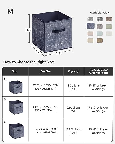 SONGMICS Storage Cubes, Set of 6, 11.8-Inch Foldable Closet Organizers - Image 4