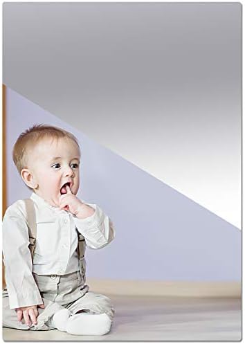 17" x 12" Self Adhesive Acrylic Mirror Sheet 0.08"(2mm) Thick, Non Glass Safety Mirror Great for Classroom Camping Baby Kids Playroom Pet Horses or Chicken Coop by Unknown